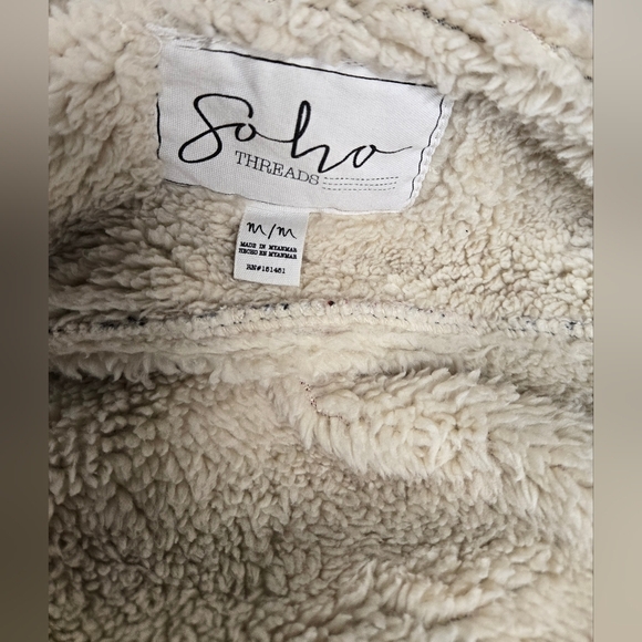 Soho Threads M Warm Soft Fleece Lined Jacket Butyon Down Plaid - Picture 5 of 6